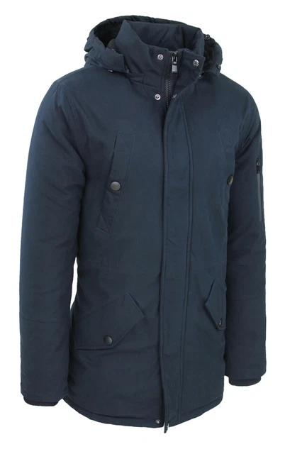 GIUBBOTTO PARKA UOMO Invernale casual Blu scuro Giacca lunga con