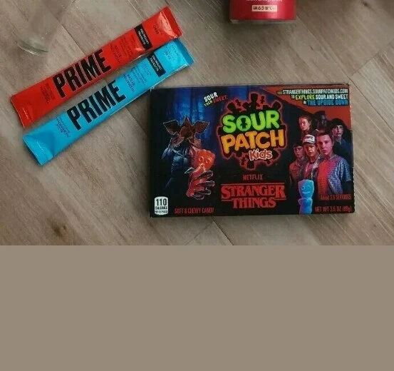 PRIME HYDRATION SACHETS,STRANGER Things Sour Patch Kids Sweets,Empty