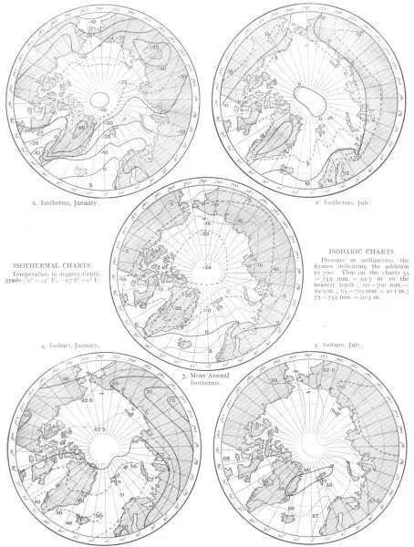 POLAR REGIONS. Isotherms, January July Mean Annual Isobars 1910 old map