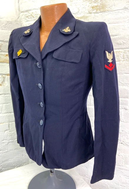 WWII US NAVY Female WAVE Hospital Corpsman 3rd Class Dress Blue Jacket ...