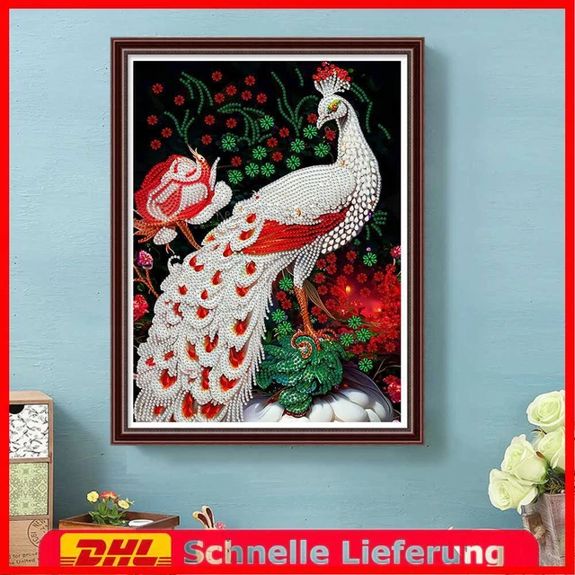 5D DIY Partial Special Shaped Drill Diamond Painting Peacock Kit Decor (YX101)