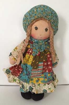 Knickerbocker Holly Hobbie Cloth Ragdoll Plush Yarn Hair Braids 8
