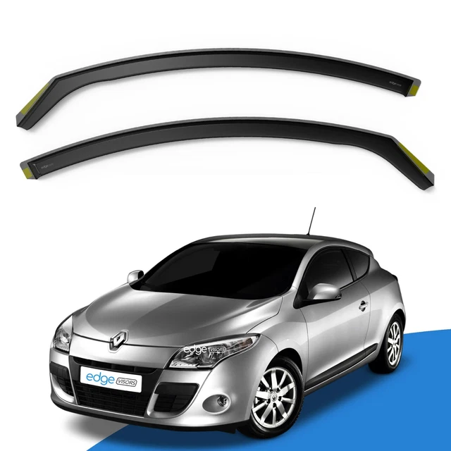 Renault Clio MK3 2005-2012 3-Door Hatchback Wind Deflectors – 2pc Tinted, Gloss Finish