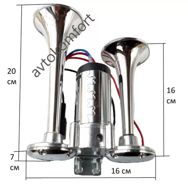 Sous-sol en métal 12 volts de klaxon d'air jumeau de tonalité simple de...