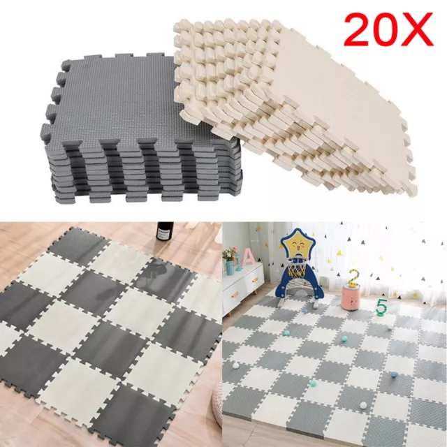 20X Large Soft Foam EVA Kids Floor Mat Jigsaw Tiles Interlocking Garden Play Mat