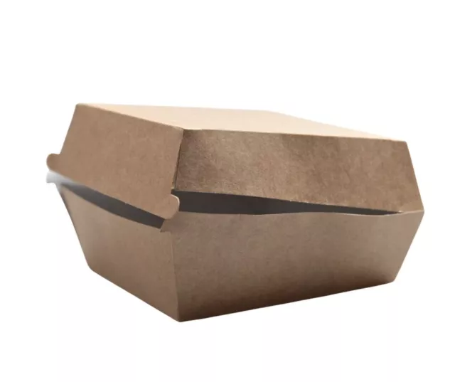 150x Hamburgerbox 115x105x75mm Kraftpapier Burger boxen Pommes Box Take Away