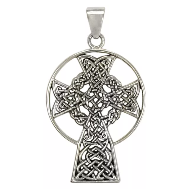 Sterling Silver St. Andrews Celtic Knot Cross Pendant - Irish Knotwork Jewelry