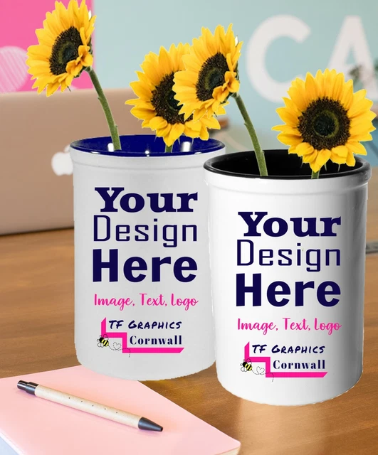 Custom Personalised Ceramic Vase - Gift Mothers Day Homeware Flowers Birthday