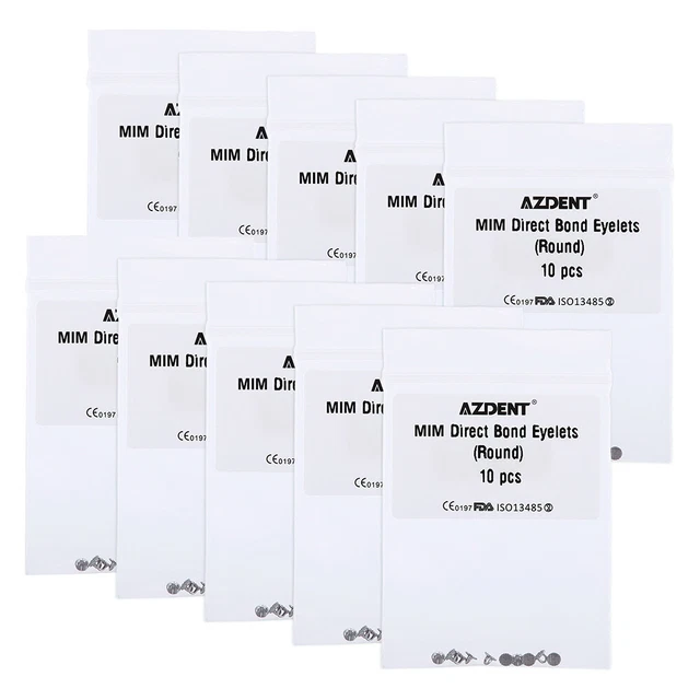 AZDENT Dental Orthodontic Direct Bond Eyelet Round Base Lingual Buttons