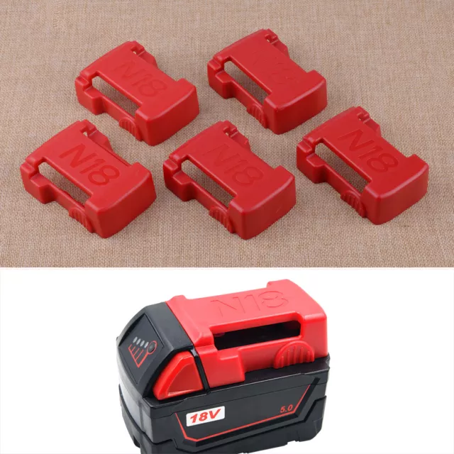 5x Montaje Batería Estante Almacenam Ranura Para MILWAUKEE M18 18V Superposición