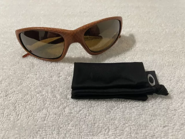 Oakley Straight Jacket LEATHER Sunglasses - Gold Iridium - NEAR MINT