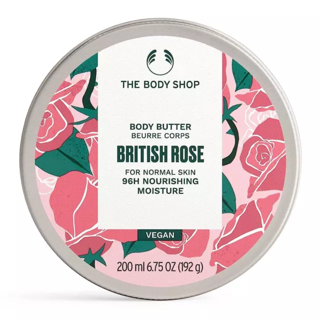 The Body Shop Britsh Rose Body Butter 96H Nourishing Moistur 200ML Free Shipping