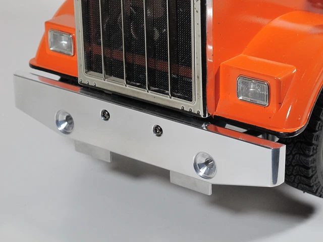 Paraurti Anteriore In Alluminio + Traversa Per Tamiya 1/14 - King Hauler, Grand Hauler, Globe Liner