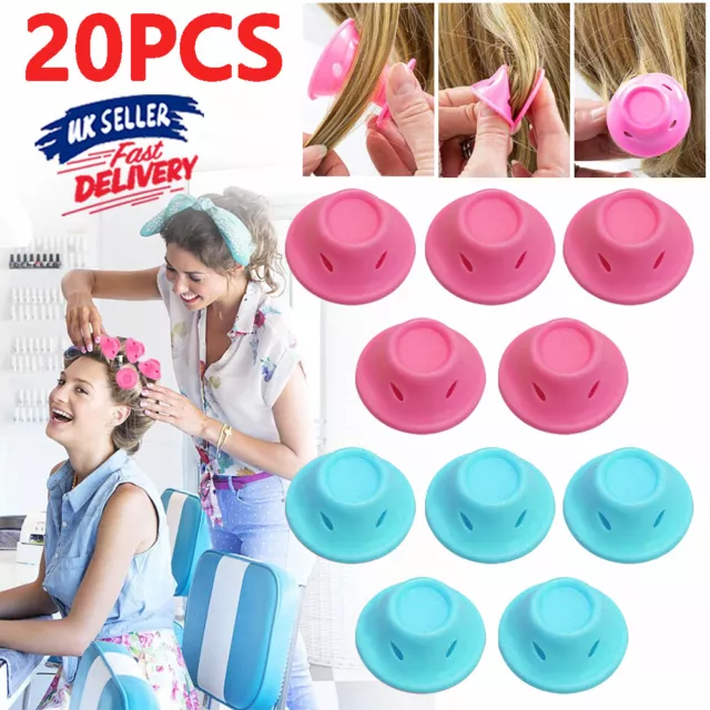 10-40x No Heat Silicone DIY Rollers Care Soft Clip Heatless Hair Curlers Magic