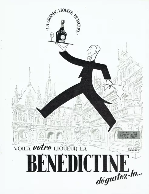 Publicité Advertising 099  1951  Bénédictine  grande liqueur de France par Facon