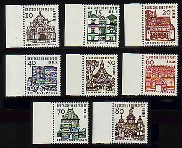 242-249 Bauwerke 8 Werte, Seitenrand-Satz **