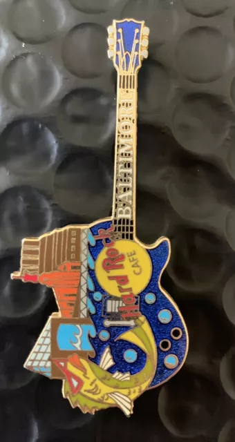 Vintage ‘02 Hard Rock Cafe BALTIMORE Inner HARBOR Guitar PIN Blue/Fish #11584