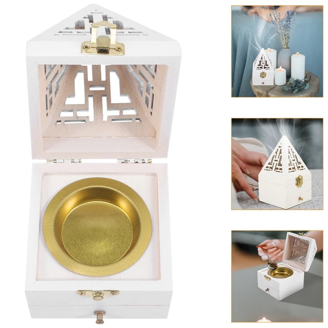Quemador de incienso de madera mesa forma piramidal soporte de maíz para yoga -Aromath