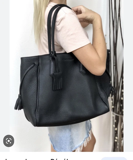 LONGCHAMP Penelope Beige Leather Tassel Tote Handbag