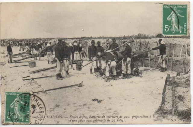 CHALONS SUR MARNE - Marne - CPA 51 - Vie MILITAIRE - le camp - Artillerie Canons