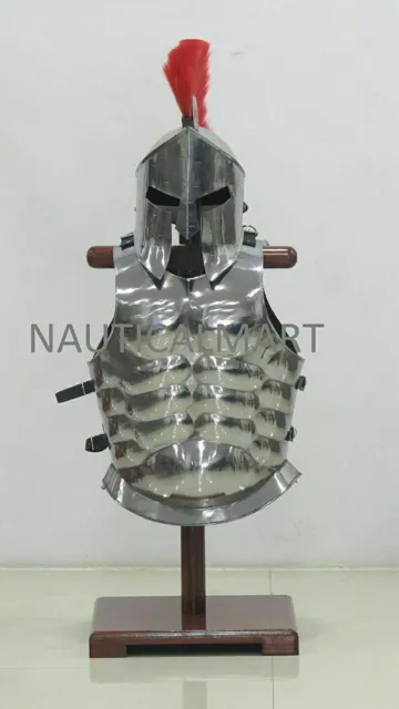 Casco de armadura espartana romana medieval 300 con chaqueta muscular...