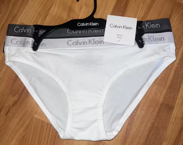 Calvin Klein Bikini Panties Women’s Med 2 Pair (Peach & Black) Thick Band  NWT