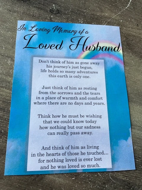 GRAVE/ CEMETERY/ MEMORIAL Card. In Loving Memory. Husband EUR 2,72 ...