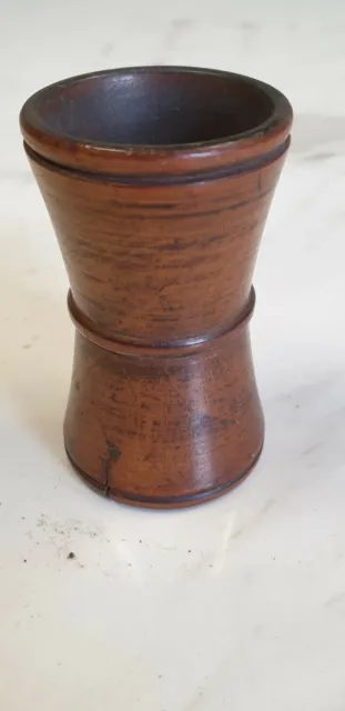 antique treen wood dice shaker