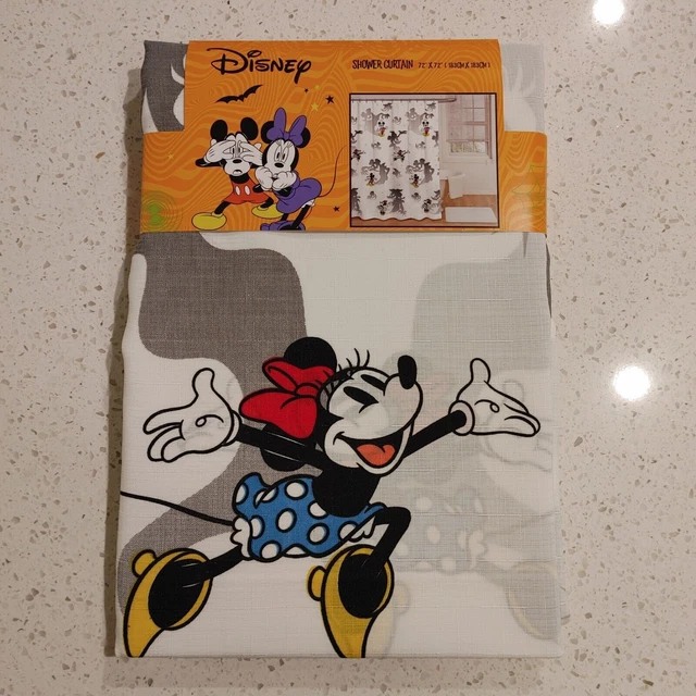 Disney's Mickey Mouse Halloween Fall Haunted Ghosts Fabric Shower Curtain 72x72