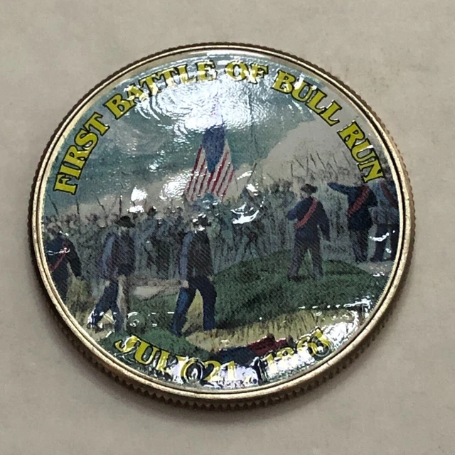 Colorized Kennedy half dollar. CIVIL WAR. FIRST BATTLE OF BULL RUN JULY 1861 #69