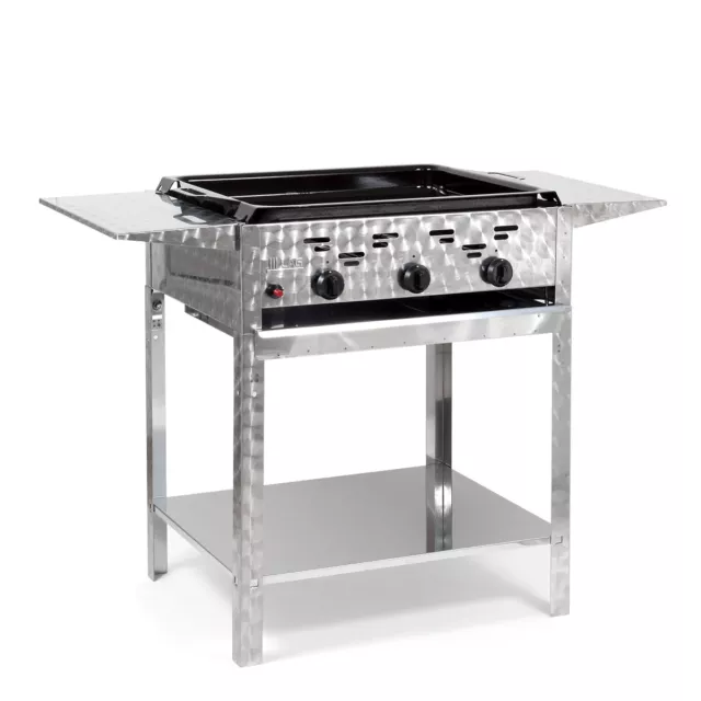 Gasbräter stationär Gasgrill 3-flammig 11kW Edelstahl-Brenner BBQ Neu P3EMSTAP