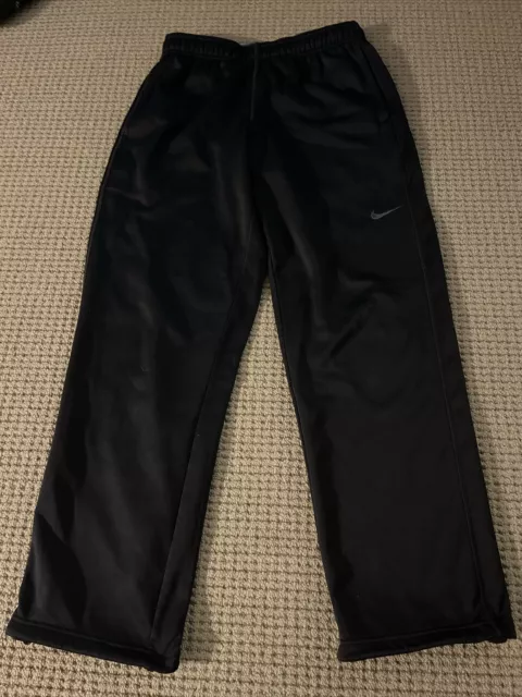 Nike Pants Mens M Black Fleece Adjustable Leg KO Knockout Therma Fit Drawstring