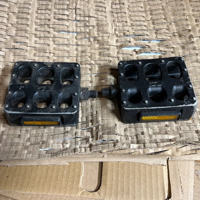 SQUARE GT LOGO Pedals 1/2 in Old School BMX Mid Freestyle Race Aluminum ...