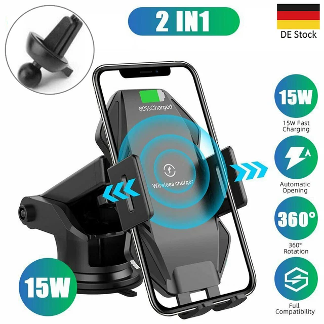 Qi Wireless Charger Auto Handyhalterung Induktions mit ladefunktion Clamping KFZ