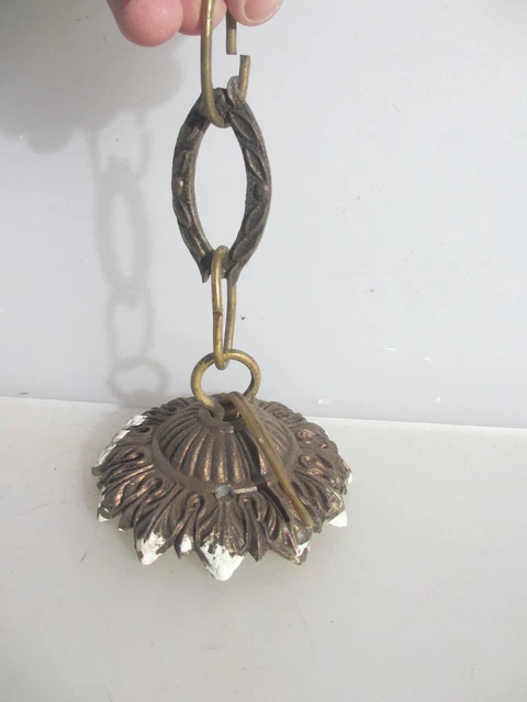 Vintage Gold Metal Ceiling Light Hook Chandelier Rose Old Rococo Antique STYLE 6