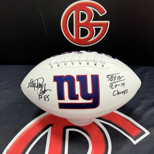 Stephen Baker New York Giants Signed Football Autographed & Inscribed Steiner CX
