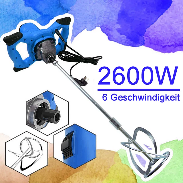 2600W Mixeur de mortier Malaxeur main M langeur Malaxeur avec 6 Vitesses M14