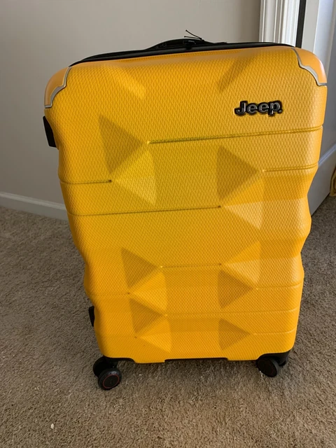 Jeep 3D Polygon Hardside Luggage Yellow 26” Upright Rolling Expandable Suitcase