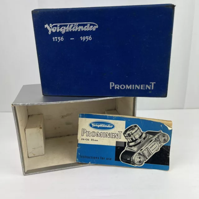 Voigtlander Prominent Box and Guide Booklet Instruction Manual Only 35mm Germany