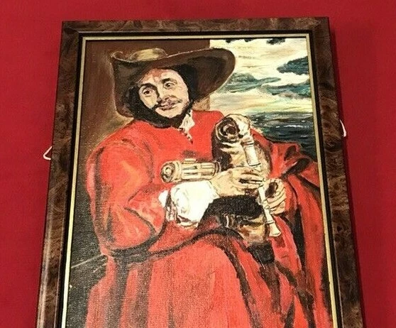 Quadro ad olio a bordo incorniciato François Langlois L'Anglois firmato Isaac Gourdji
