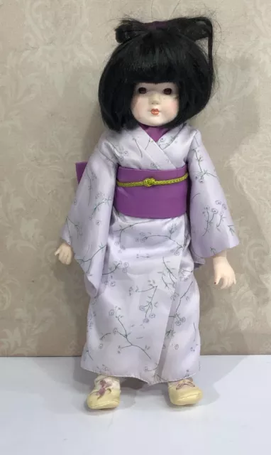 Asian Bisque Porcelain  14" Vintage Doll Japan Ethnic Kimono