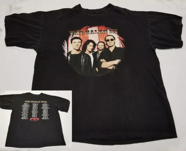 Van Halen T-Shirt Vintage III 1998 World Tour Concert Men XL Eddie Giant Records