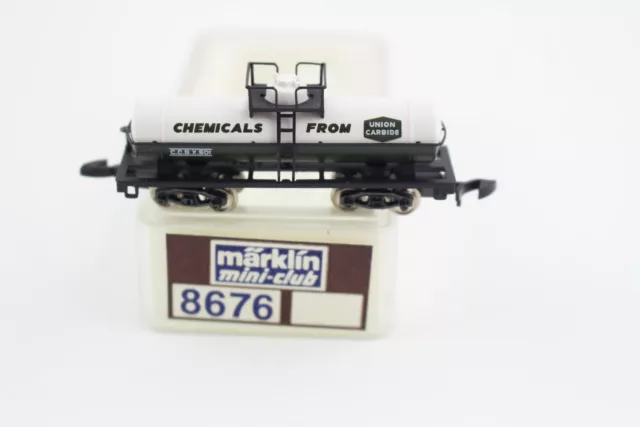 8676 Ee.uu Vagón Cisterna Union Carbide Märklin Mini Club Escala Z Ovp + Top +