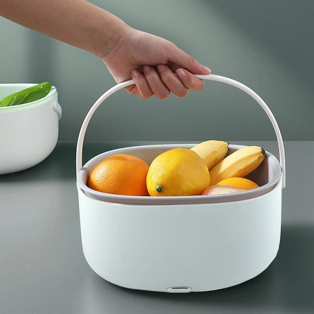 Nuevo Lavado Cesta Frutas Y Verduras Pp Plástico Ultrasonido Eléctrico