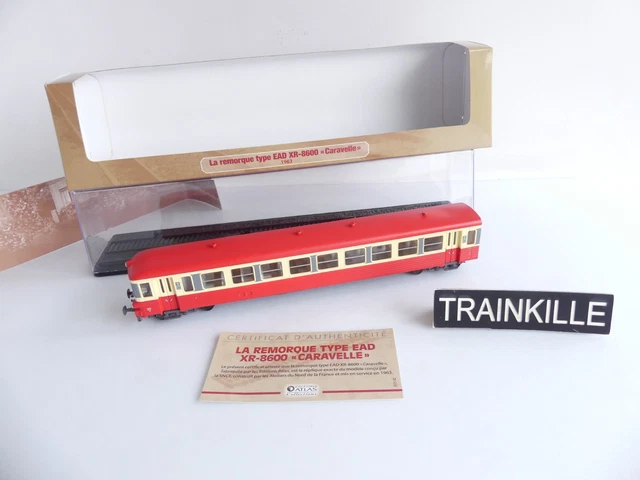 REE Modeles NW202 Autorail EAD X-4524 + Remorque XR-8534, toit rouge, 3 feux, logo SNCF nouilles, dépôt Sotteville, N - 1/160