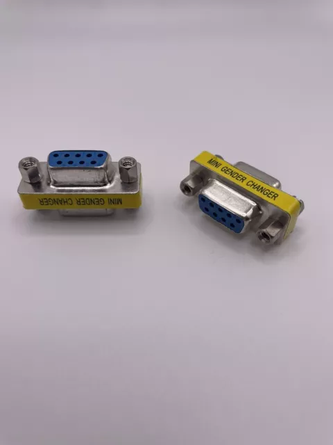 2x 9 WAY 'D' Type Connector GENDER CHANGER S-S Female-Female