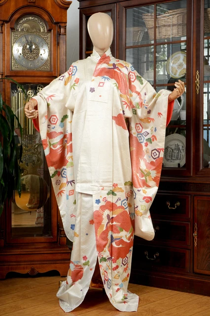 Dear Vanilla Japanese Silk Furisode Kimono Women's Authentic Japan Vintage Mint