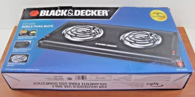 BLACK+DECKER Double Burner Portable Buffet Range, Black, DB1002B