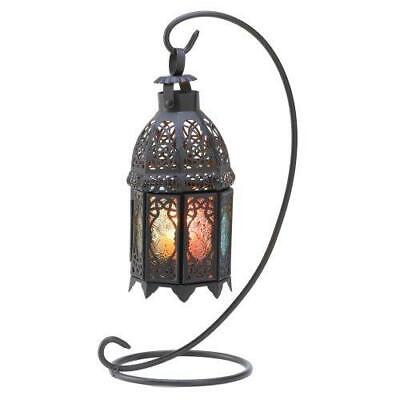 Gifts & Decor Rainbow Moroccan Ornate Candle Holder Lantern Stand