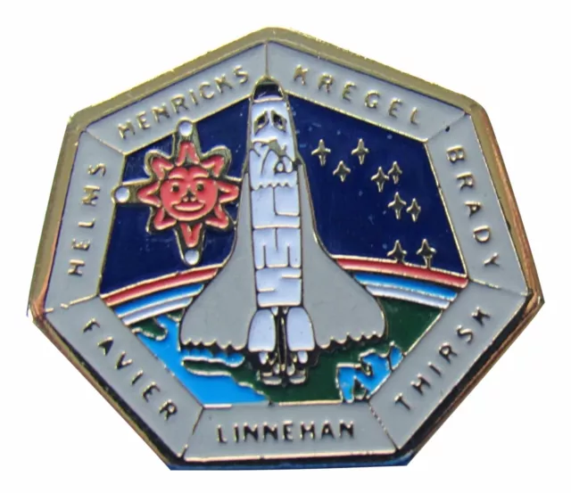 PIN enamel vtg NASA Space Shuttle COLUMBIA STS-78 Kregel Henricks Helms